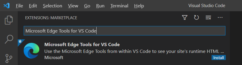 Visual Studio Code 用の Microsoft Edge DevTools 拡張機能