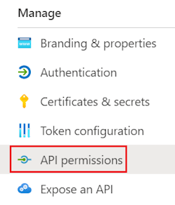 API のアクセス許可を選択する方法を示すスクリーンショット。