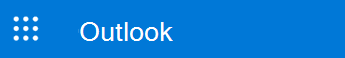 青と白の 「Outlook」と表示される最新の Outlook ツール バーのセクション。