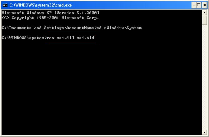 programma di installazione di Windows msi.dll