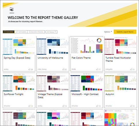 Screenshot of the Themes Gallery site.
