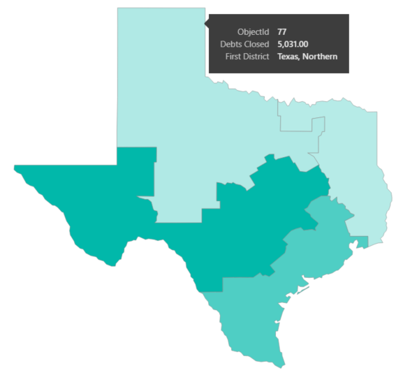 Texas shape map.