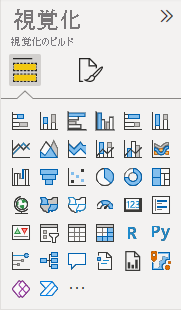 Screenshot showing the Visualizations pane with icons for each visualization type.