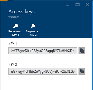 アクセス キー内の 2 つのキー