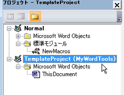 Visual Basic Editor のプロジェクト エクスプローラー