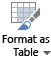Excel の [テーブルとして書式設定] アイコン