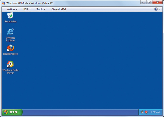 Windows XP と Virtual PC を一緒にインストールすると、Windows XP 対応のアプリケーションを実行できます