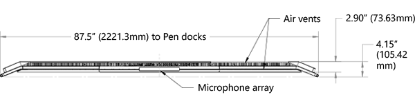 84 ” Surface Hub の上面図。