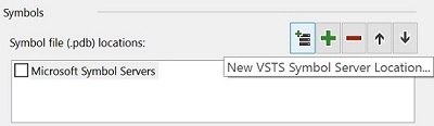 VSTS シンボル サーバーの追加