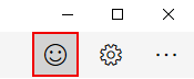A screenshot of the smiley face icon that takes you to the feedback hub.