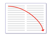 斜めの読み取りパターンの赤い矢印の図 