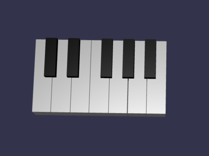 ピアノの 1 つの音域の鍵盤