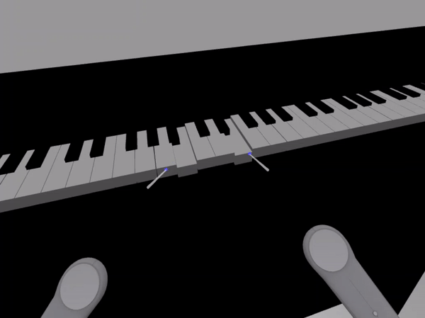 コントローラーを使用したピアノの演奏