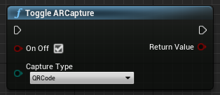 QRコード キャプチャ開始のために ARCapture を切り替える関数のブループリント