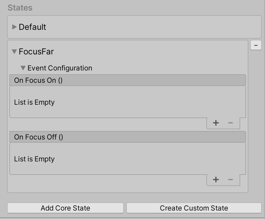 Focus far component in the Inspector