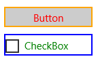 継承スタイルを使ってスタイルを適用したボタン。