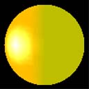 放射光による緑色の球体の図