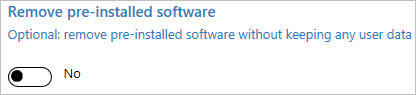プレインストールされているソフトウェア オプションを削除します。