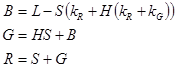 hsl 色を rgb に変換する 6 つの数式ステップの 1。