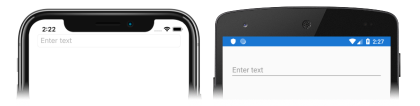 iOS と Android での Entry のスクリーンショット