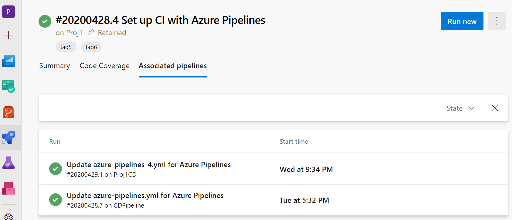 Screenshot showing associated CD pipelines info in CI pipelines.