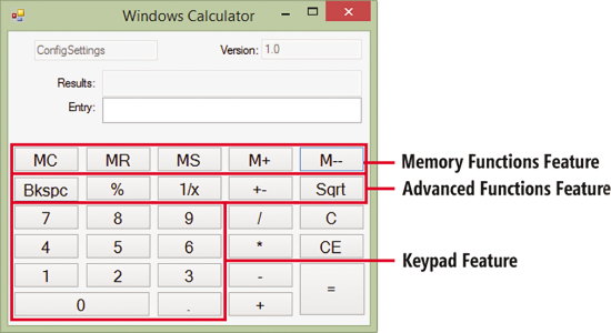 Sample Windows Calculator Showing Three New Features