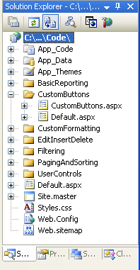 사용자 지정 Buttons-Related 자습서에 대한 ASP.NET 페이지 추가