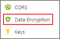리소스 탐색 메뉴의 데이터 암호화 옵션 스크린샷.