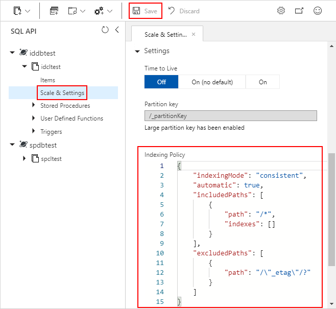 Manage Indexing using Azure portal