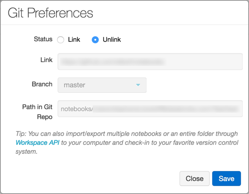 Git preferences - link new notebook
