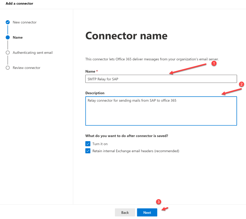 Microsoft 365 Admin Center connector name