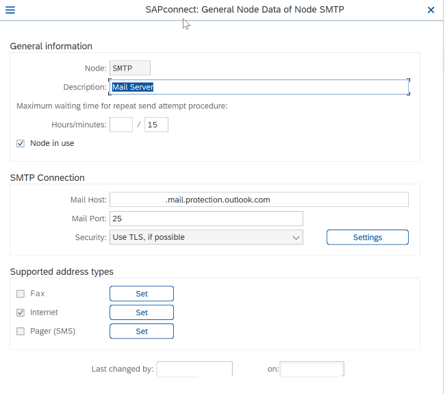 SMTP config in SCOT