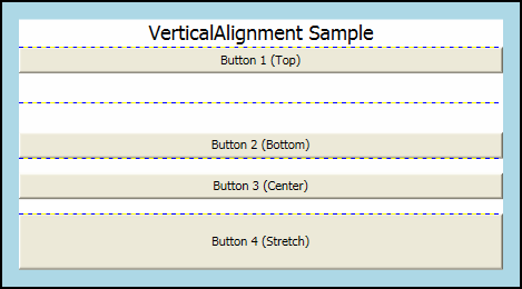 VerticalAlignment 속성 샘플