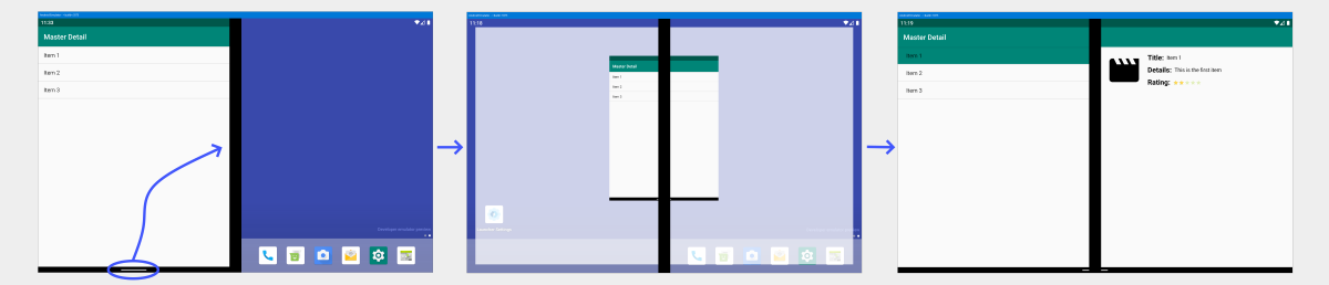 Surface Duo 에뮬레이터에서 앱을 스패닝하는 단계