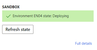 Environment in a Deploying state.