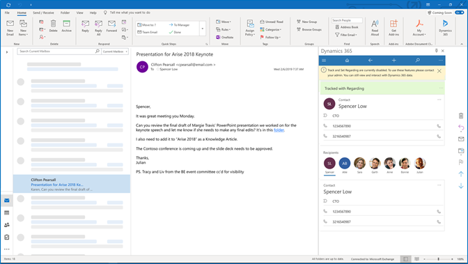 Outlook 앱 알림입니다.