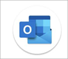 회사 프로필 서류 가방이 없는 일반적인 Outlook 앱 아이콘의 스크린샷.