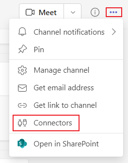 Screenshot shows how to select connector.