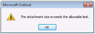 Outlook 2010의 오류 스크린샷