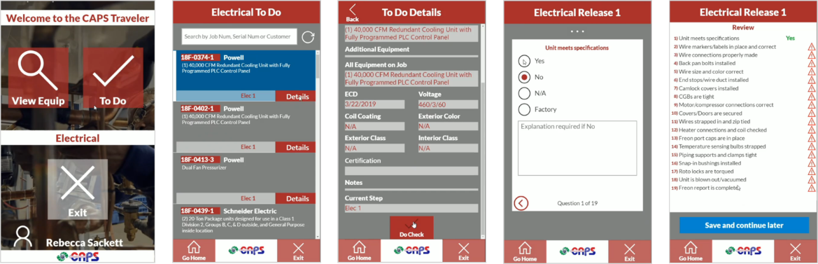 이러한 사용자 지정형 동반 앱 10개 중 하나인, 전기 팀을 위한 사용자 지정형 사인 오프 앱