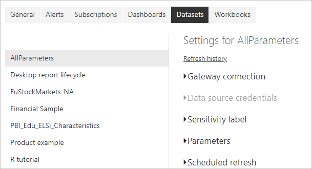 Screenshot shows the Settings window with Semantic models tab selected.