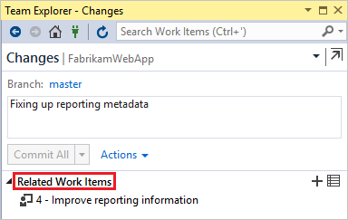 Adding work items to changes