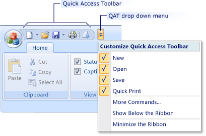 MFC Ribbon Quick Access Toolbar