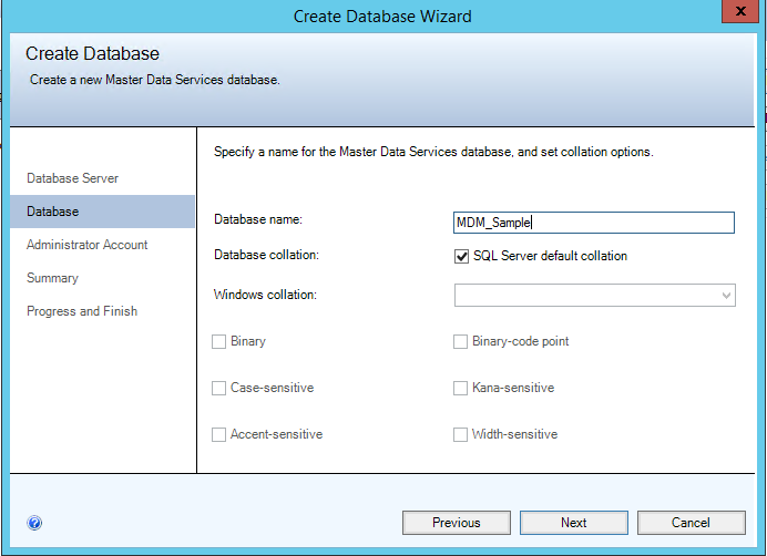 Create and configure the database
