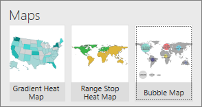 Screenshot of the Maps gallery with the Bubble Map highlighted.