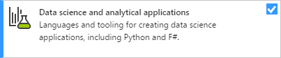 Visual Studio 설치 관리자의 데이터 과학 및 분석 애플리케이션 워크로드