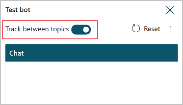 A screenshot that displays the testing between topics option.
