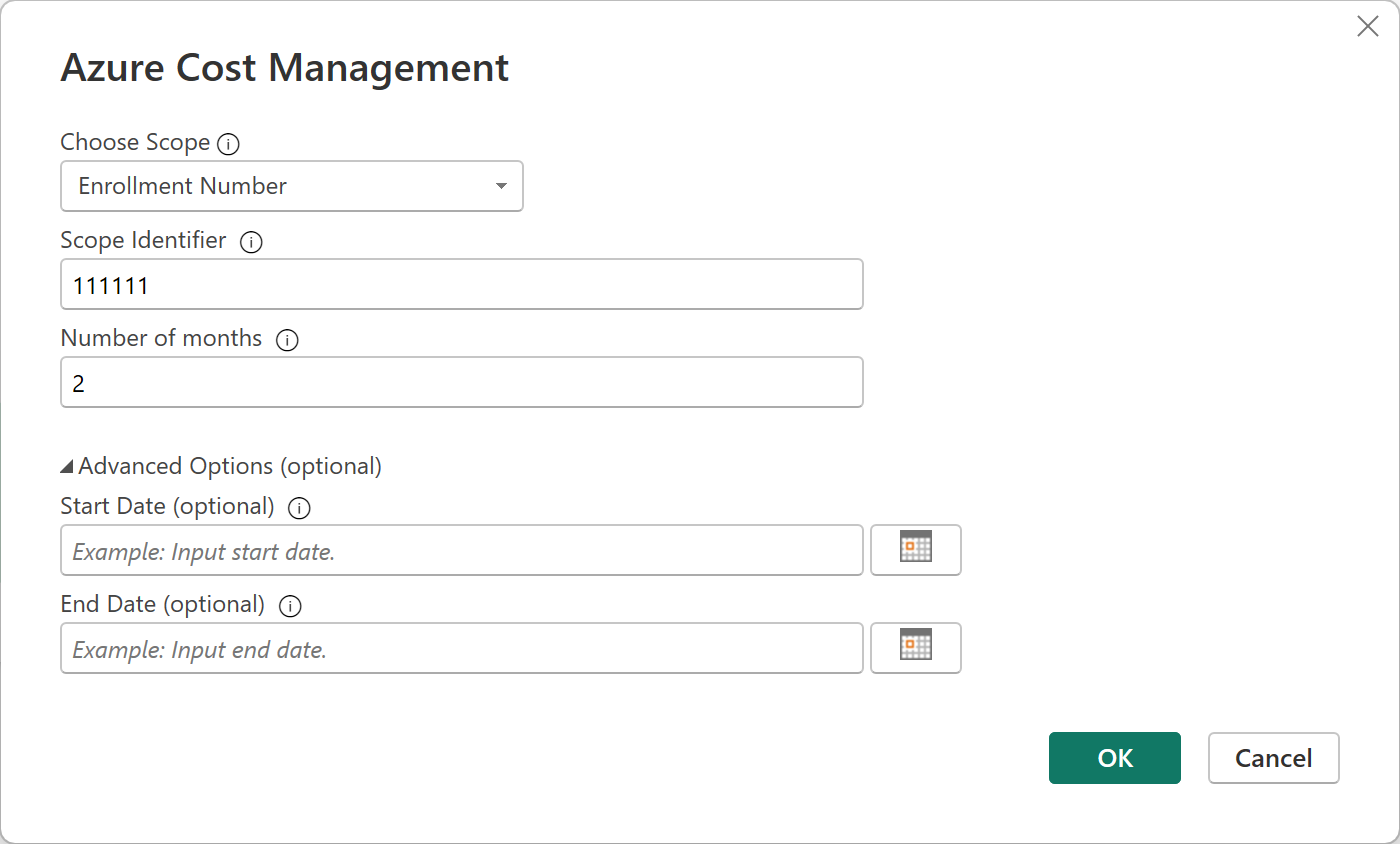 Screenshot showing selecting the billing account ID for an Enterprise Agreement.