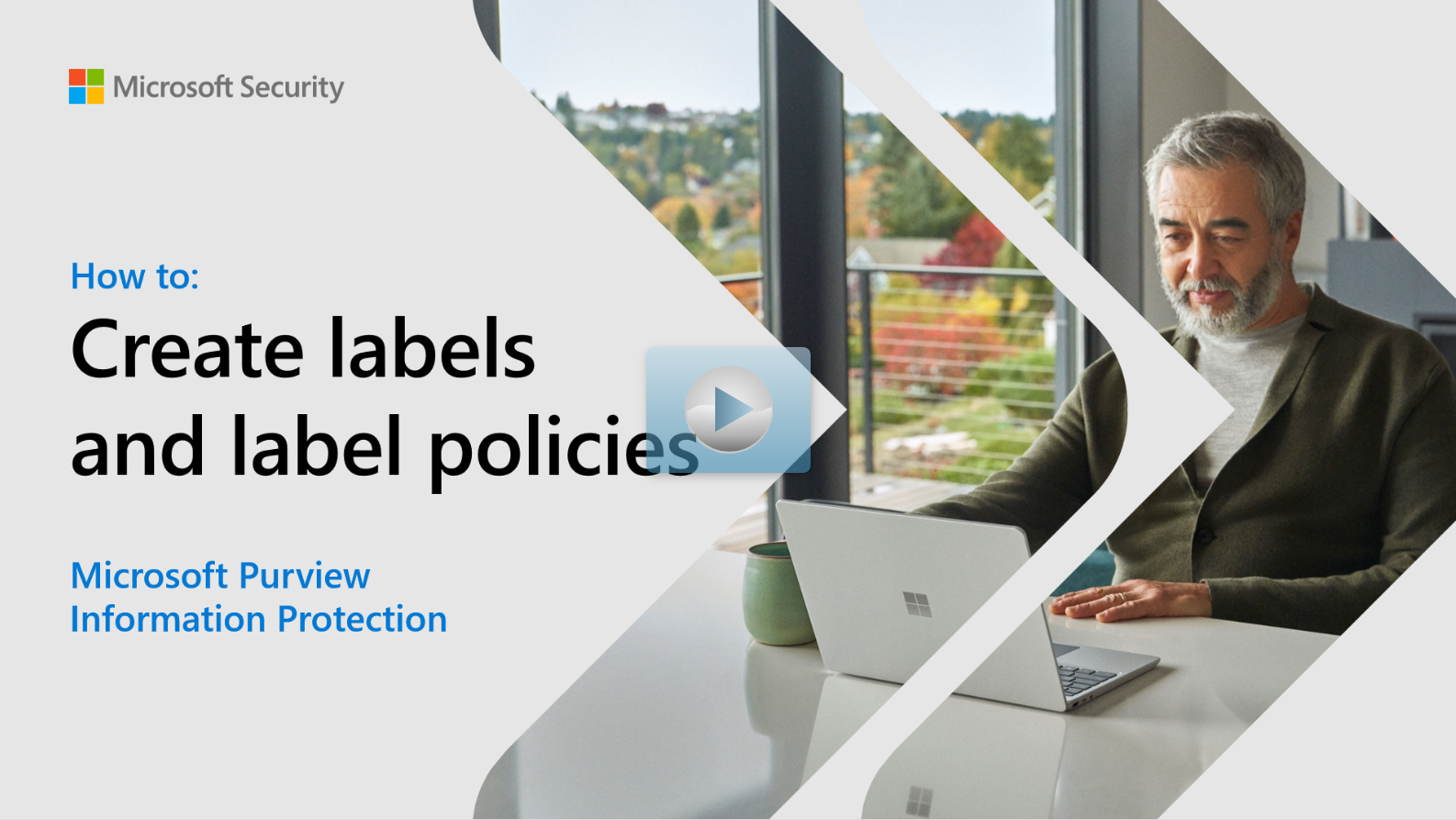 Cover illustration for an interactive guide that says How to: Create labels and label policies.