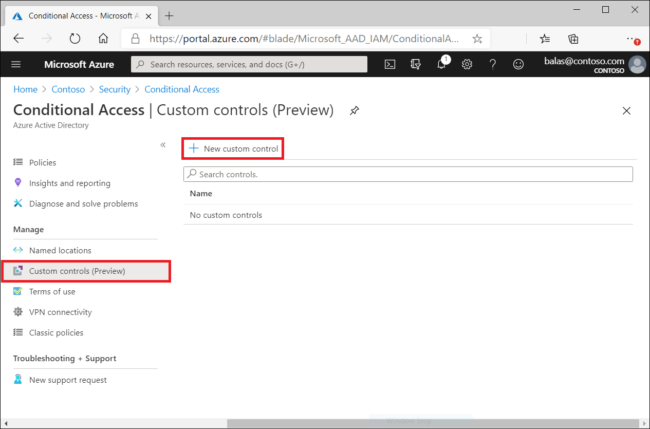 Custom controls interface in Conditional Access